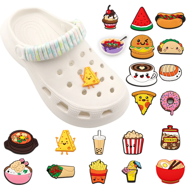 1PC Pins for Personalized Garden Ornaments Slippe Shoes Charm Decorative Buckle Shoe Charms Food Series Shoes Flower Accessories