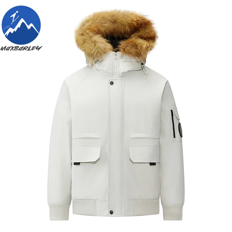 Maxbarley New Down Jacket Men Hooded Outdoor Mountaineering Lightweight Coat Fashion Street Style Anti-Cold Autumn Winter Wear