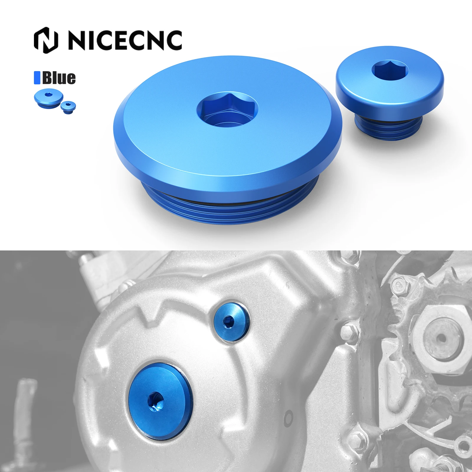 NICECNC Engine Plug Crankcase Cover For Yamaha RAPTOR 700 700R 700SE YFZ450R/SE/SPECIAL EDITION 2014-2021 GRIZZLY 550 700