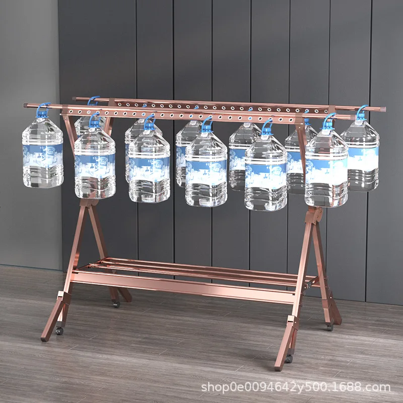 Aluminum alloy drying rack floor folding indoor and outdoor household balcony outdoor drying rack, clothes rod drying quilt rack