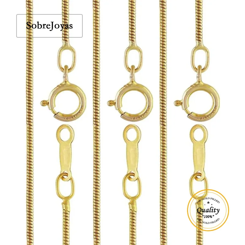 

14-каратное позолоченное змеиное ожерелье, повседневное ювелирное изделие, подарочное ожерелье для женщин, 1 мм, 16, 18, 20 дюймов, минималистичные женские украшения с позолотой