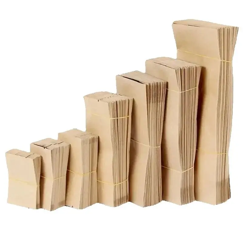 100PCS Kraft Paper Side Gussets Take-out Packaging Bag DIY Logo Matcha Snack Candy Open Top Foil Inlay Heat Sealing Storage Bag