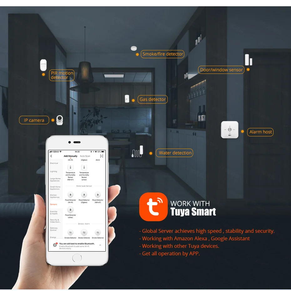 Tuya WiFi Alarme De Vazamento De Água, Detector De Imersão De Água, Sensor De Estouro, Instalação Simples, WL-898WT