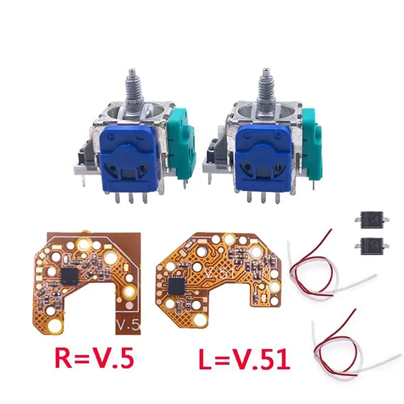 N34R-4PCS Hall Joystick+Calibration Board For Elite 2 Gamepad Hall Effect & Hall Joystick Center/Outer Ring Calibration
