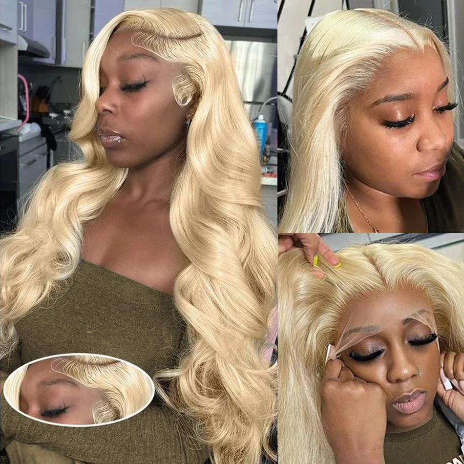 

613 Human Hair Wigs Body Wave Lace Front Wig 13X6 Brazilian Body Wave Blonde Human Lace Front Wigs 40 Inch For Women 250 Density
