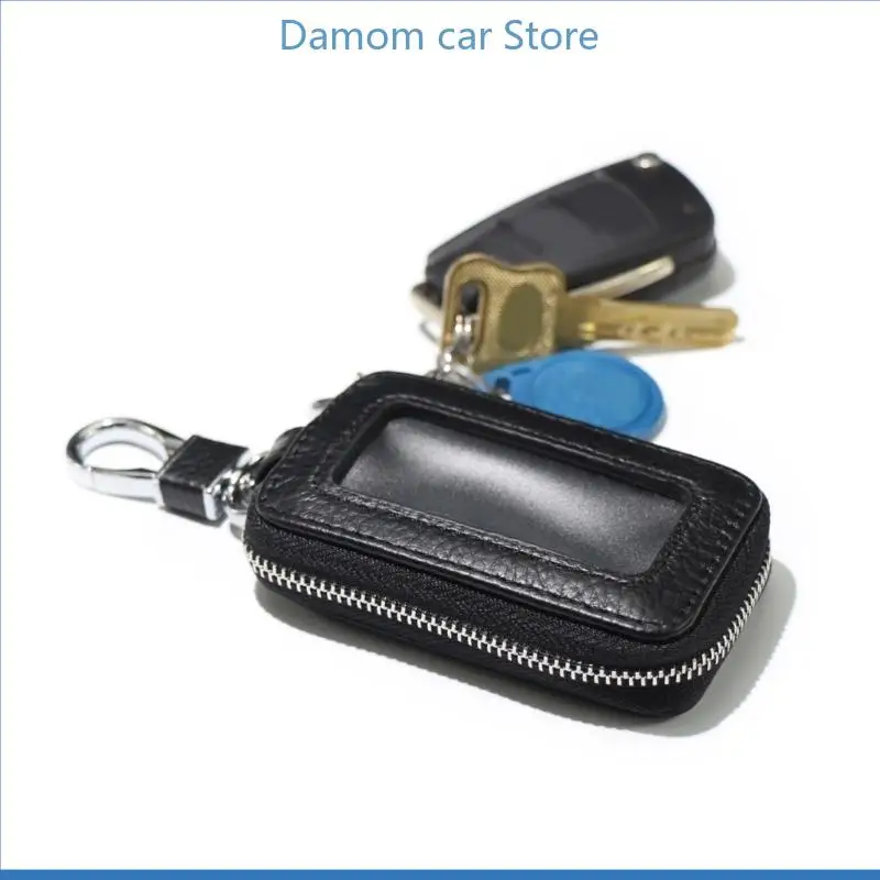 سيارة A2UC لمفتاح الحافظة، سيارة جلدية عالية الجودة لسلسلة المفاتيح وحامل سلسلة المفاتيح وخطاف معدني وحقيبة بسحاب #5