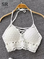 SINGREINY Knit Two Piece Sets Women Summer Vacation Backless Camisole Elastic Waist Shorts Hollow Out Y2K Beach Style Suits - Image 3