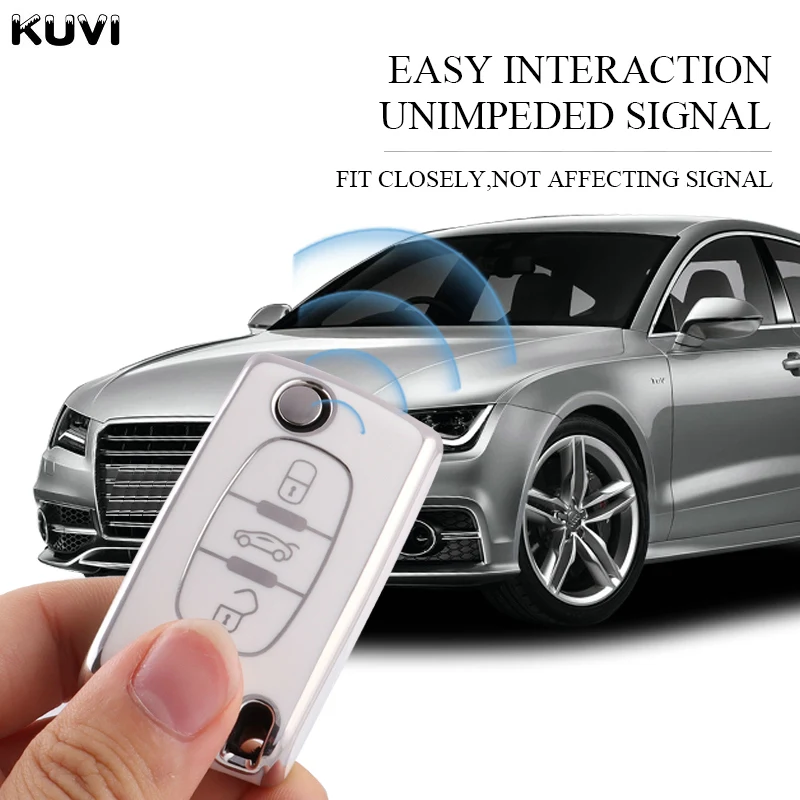 New TPU Car Remote Key Case Cover Shell For Peugeot 107 207 307 308 407 607 3008 5008 For Citroen Xsara Picasso C5 C6 C8 Keyless image 6