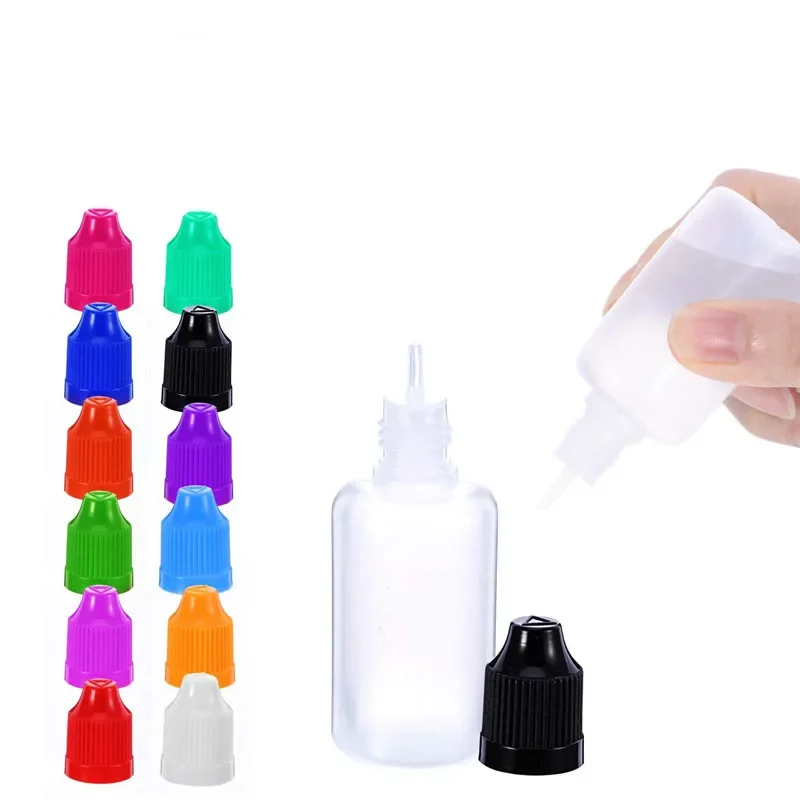 

100pcs 3ml-120ml Empty Squeezable Plastic Dropper Bottle Travel Sample Drip Bottle Ink Pigment Container W/ Child Protective Cap