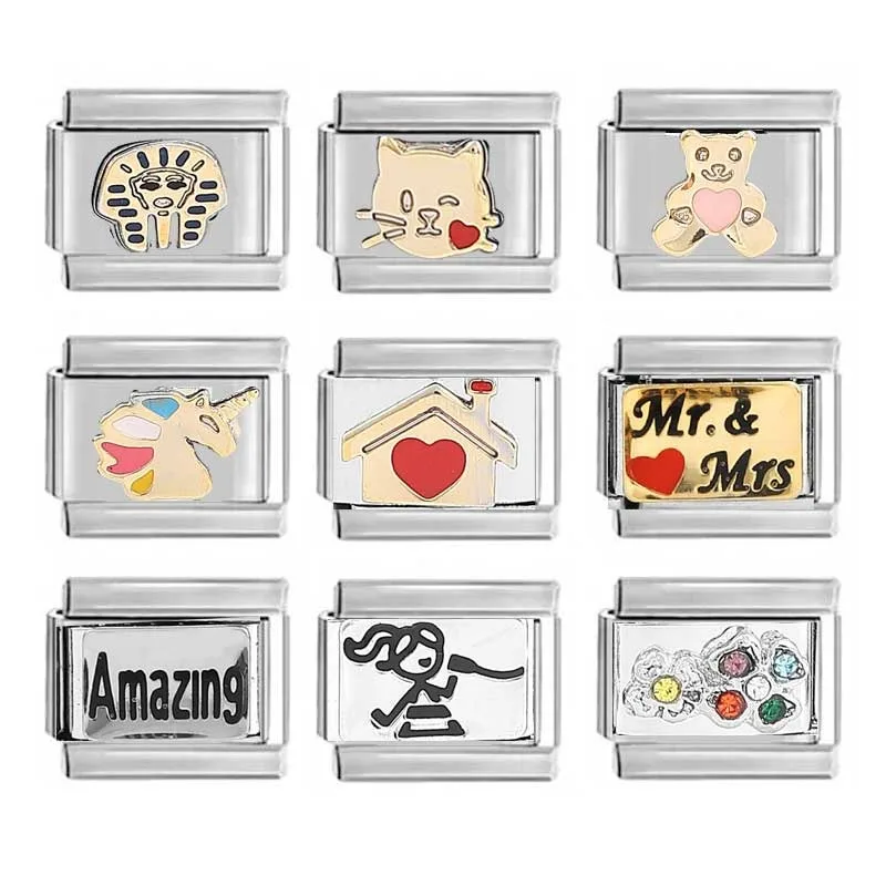 

DIY Stereoscopic Module Bracelet Valentines Day Cartoon Cute Doll Stainless Steel Jewelry Personalized for Women
