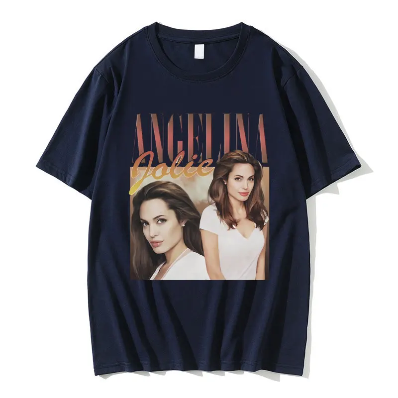 Angelina Jolie Graphic T-shirt Men Women Hip Hop Oversized Tshirt Male 90s Vintage T Shirt Men's Casual Cotton Tees Short Sleeve