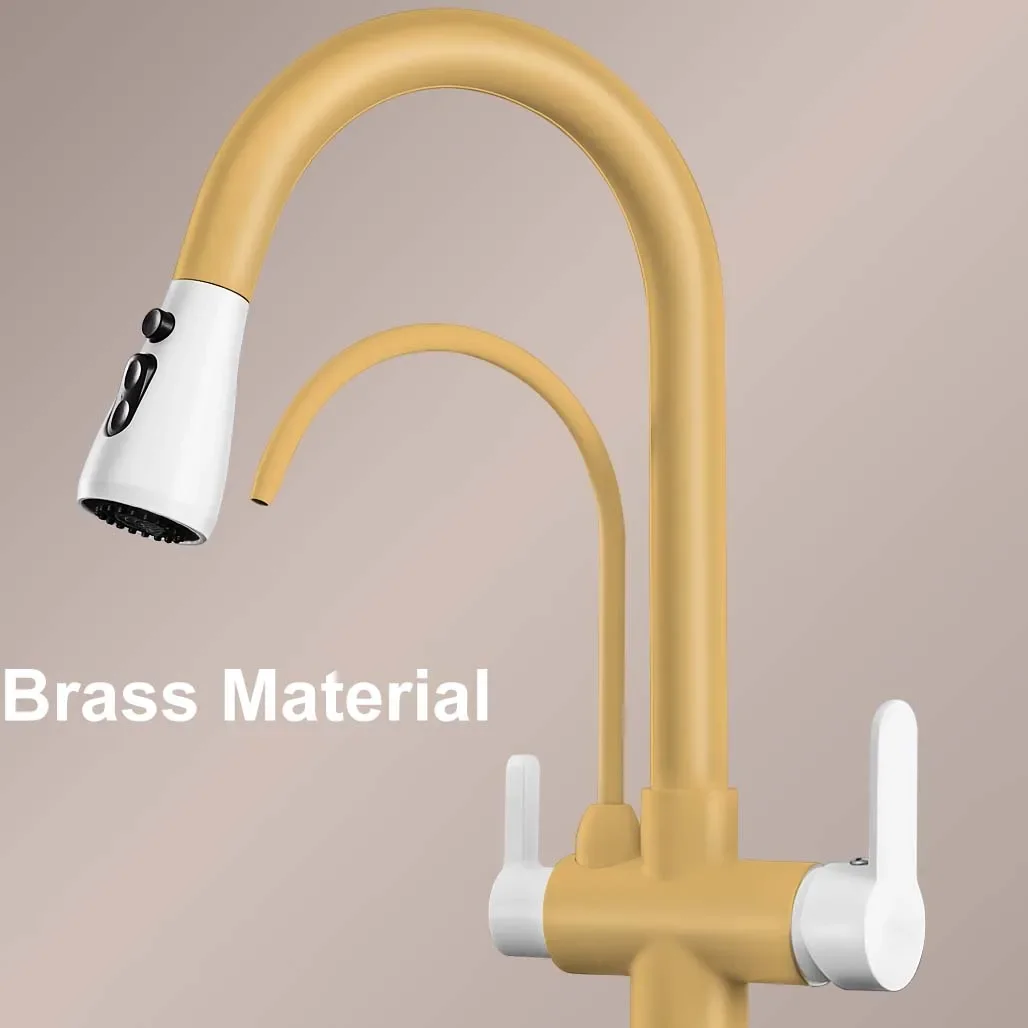 New Arrival  Sensor Hot and Cold Kitchen Faucet Mixer with Drinking Water Taps 3 In One Ways Pull Out Kitchen Sink Faucets