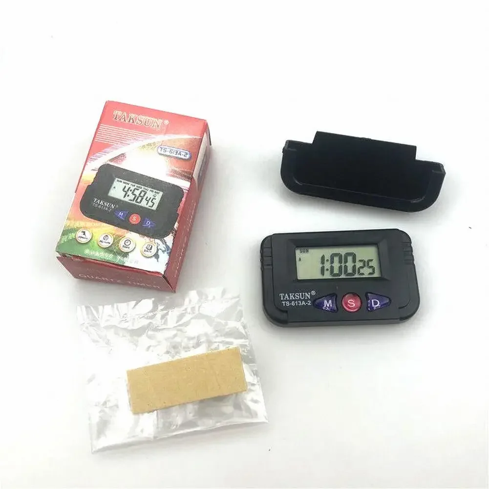 Table Clock Alarm Clock 1 Pc Car Clock Compact Double Sided Durable Reliable Stopwatch Date And Timer Function