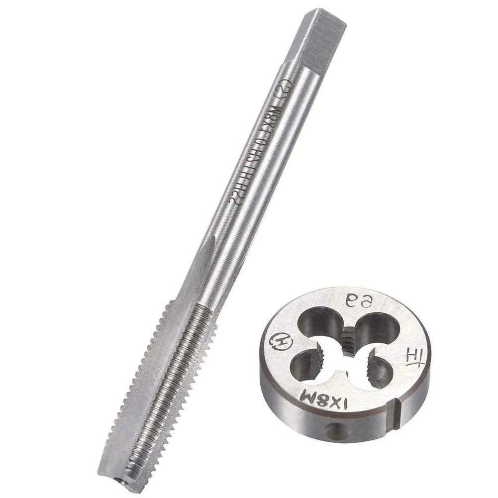 M8 X 1mm Metric Left Hand Tap And Die Set Machine Thread Tap With Round Die Metric Screw Thread Tap Drill Machine Plug Tap Die