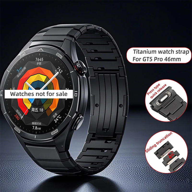 

2025 New Titanium Watch Strap For Huawei Men's 46mm GT5 Pro Bracelet Watch GT5 Pro Smart Watch Titanium Quick Release Wristband
