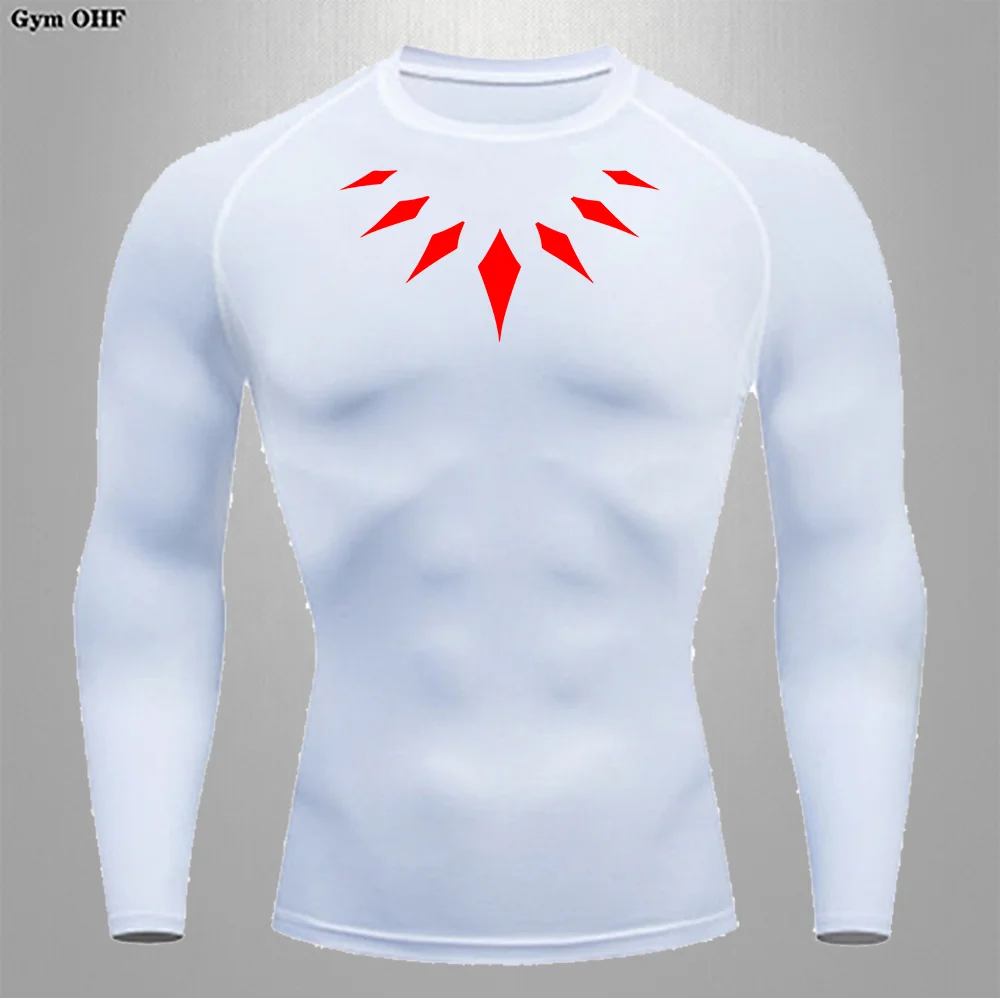 Compression Shirts Of Men Printed Jujitsu Sweatshirt Cycling Long Sleeves Training Sports Fitness  Yoga Quick Dry Tees Baselayer