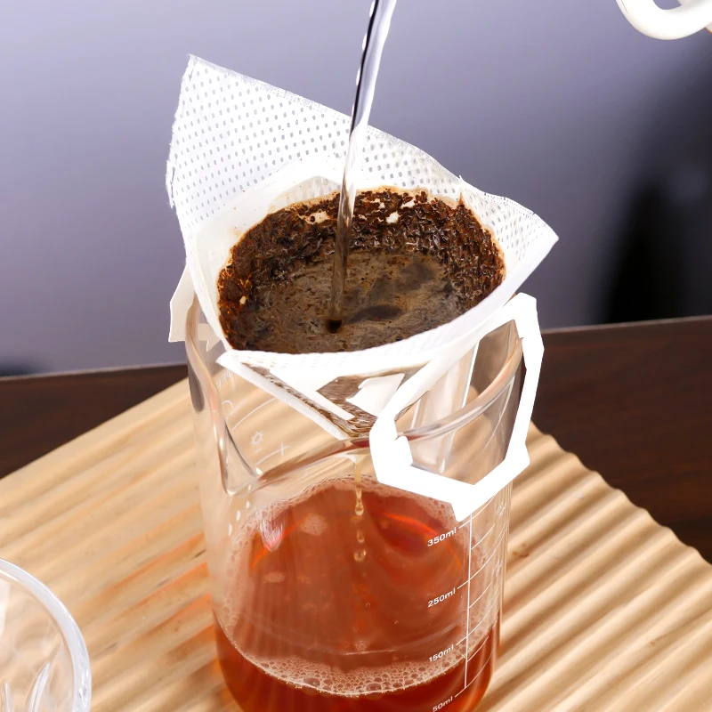 Ecocoffee Tragbares Pulver zum Aufhängen von Ohrtropfen, handgebrautes Kaffeefilterpapier, Verpackungsbox für Café