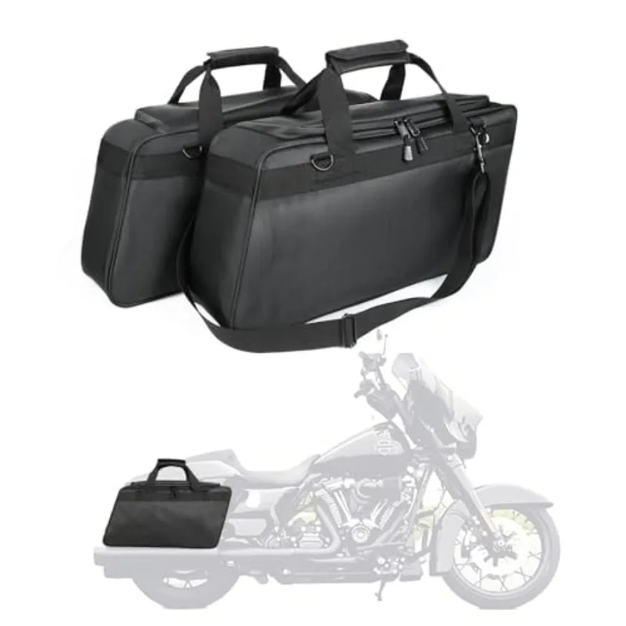 

Внутренние сумки-вкладыши для мотоциклетных кофров из ткани Оксфорд 1680D, жесткие, черные, для Harley Touring Electra Glide Road Glide