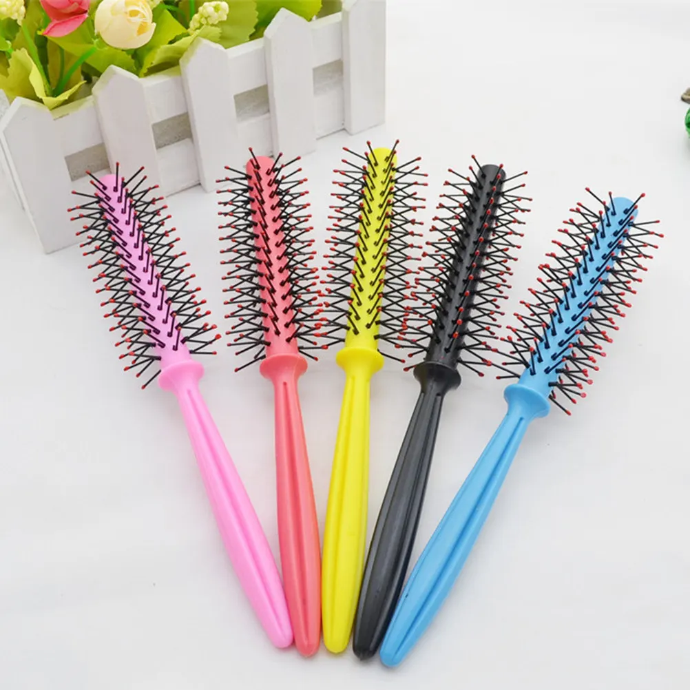

Plastic Roll Comb for Curly Hair Styling Round Bristles Easy Detangling Smooth Finish Ideal Gift for Women Daily Use Comb