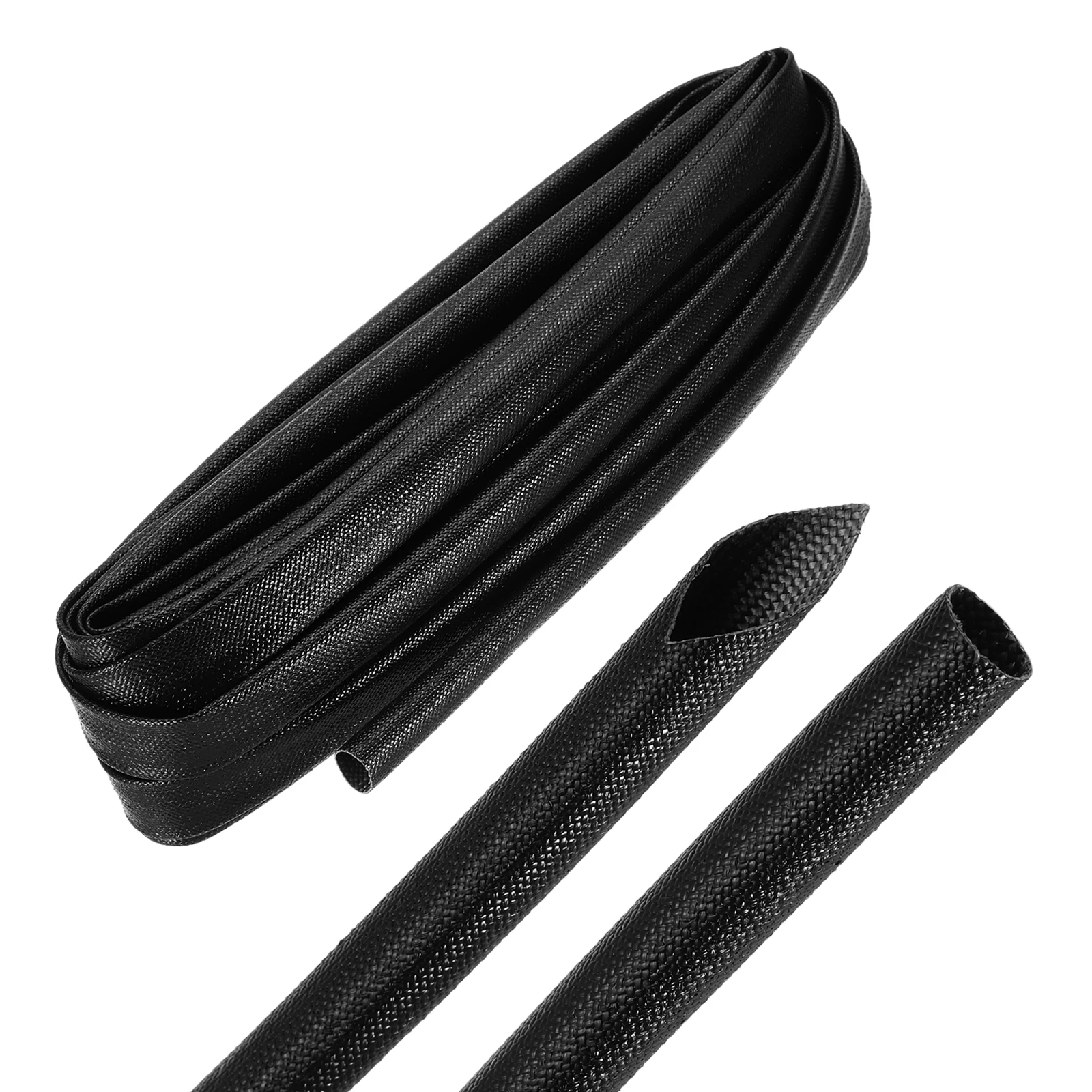 Uxcell 3-15m Braided Cable Sleeve 200C Heat Resistant 1500V Fiberglass Wire Insulation Cord Protector Organizer Wires Management