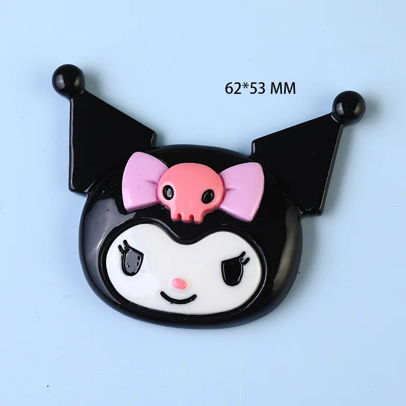 2Pcs Cute Cartoon Melody Kuromi Cinnamoroll Pochacco Pekkle grandi accessori in resina Patch decorazione fai da te materiali giocattolo