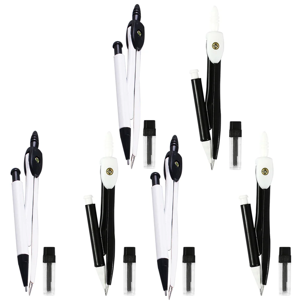 6 Sets Drawing Tool Compasses Child Pencils for Kids Geometry Workbook Metal Mechanical Circle