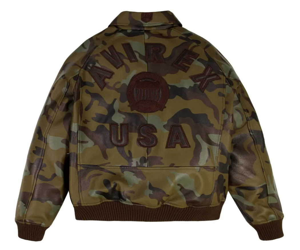 

AVIREX 2025 New Limited Edition Classic Imported Goatskin Camouflage Jacket US Size Military Flight Jacket Genuine Leather Coat