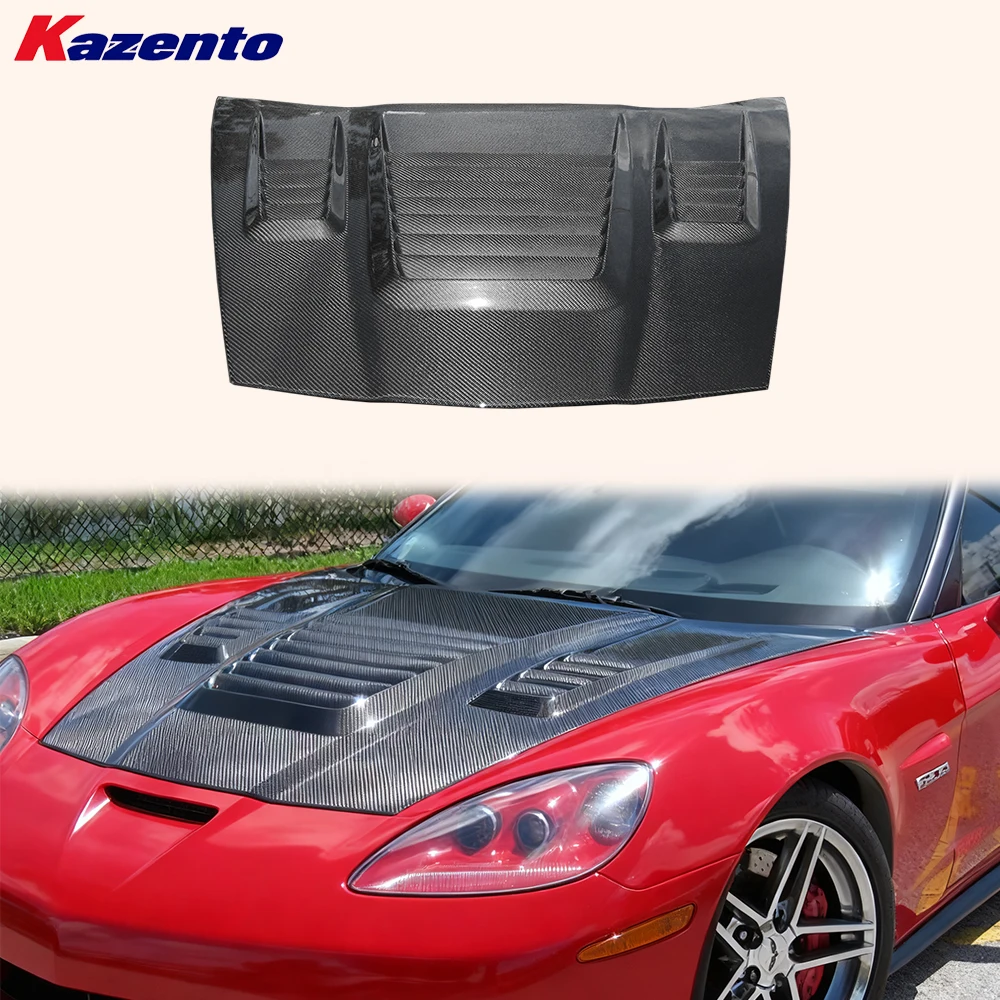 

For Corvette C6 2006-13 Carbon Fiber KZD Style Front Vented Cooling Hood Bonnet( Ocean freight is favorable, welcome to inqury)