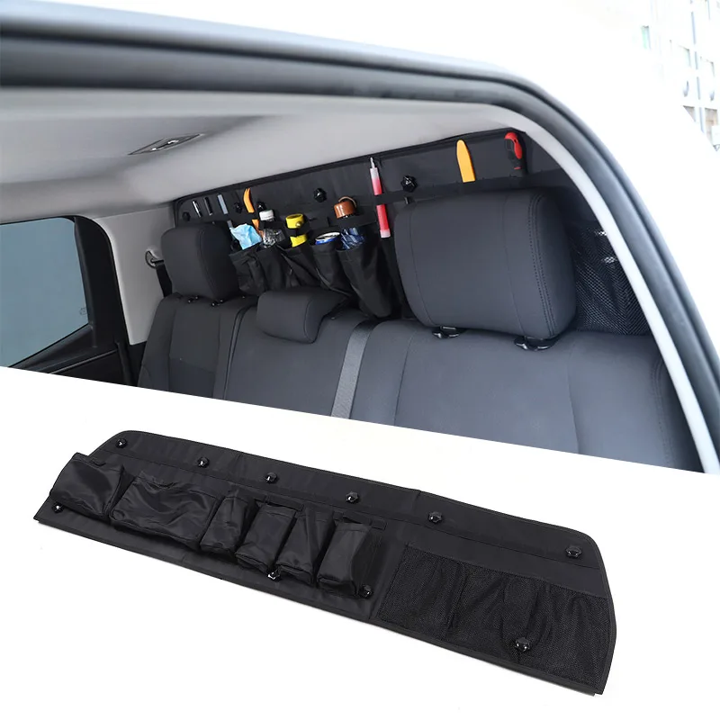 

For Toyota Tundra 2014-2024 Car Rear Window Seat Headrest Storage Bag Trunk Window Hanging Bag Organizer Car Accessories