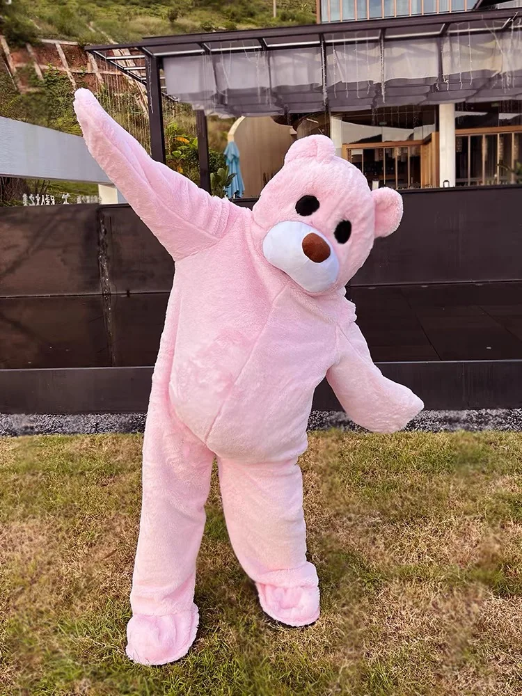 Cartoon Big Eyed Bear Doll Costume Show Cute Funny Bear Adult Plush Pink Bear Doll Costume Anime Cos Performance Props