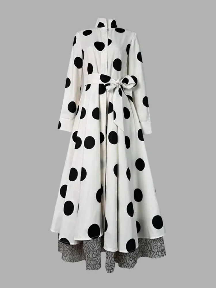 Modigirl Luxury Fall Wedding Guest Dresses for Women Classic Polka Dot Dress Homecoming Dresses 2024 Women's Formal Maxi Dresses