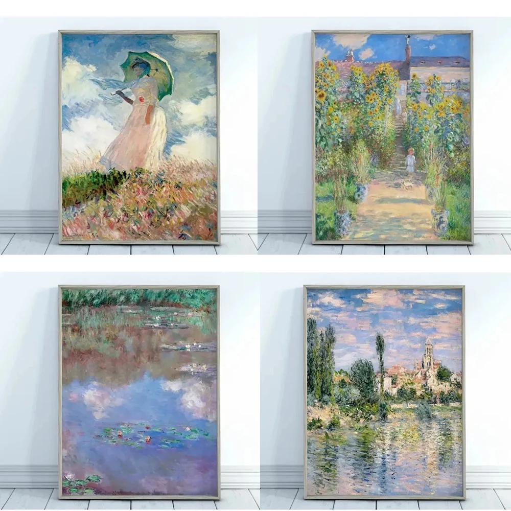 

Abstract Landscape Wall Art Famous Monet Canvas Painting Modern Nordic Poster Print Picture for Living Room Home Decorative Gift