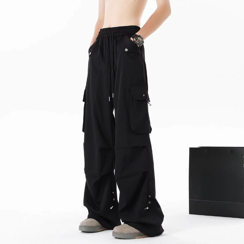 

Мужские и женские брюки-карго в стиле парашютиста, модные весенние рабочие брюки, американские повседневные длинные брюки в уличном стиле, спортивные функциональные брюки прямого кроя