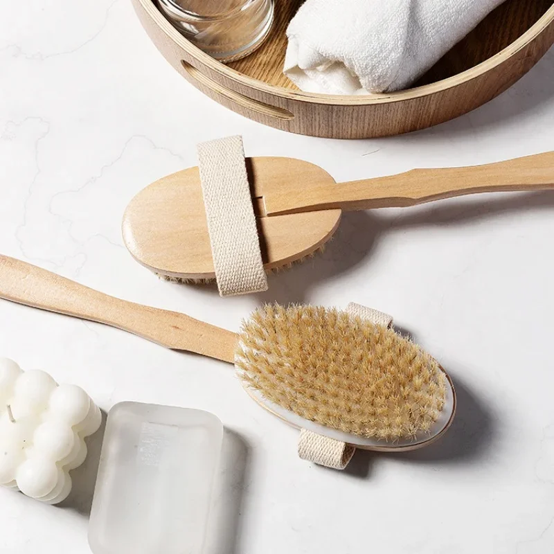 1 قطعة خشبية انفصال مقبض طويل دش فرشاة للجسم الحمام غسل فرش الاستحمام مدلك الظهر التقشير فرشاة أدوات الحمام