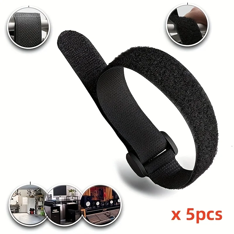 5pcs Wire Storage Magic Straps, Adjustable Cable Ties, Zip Ties