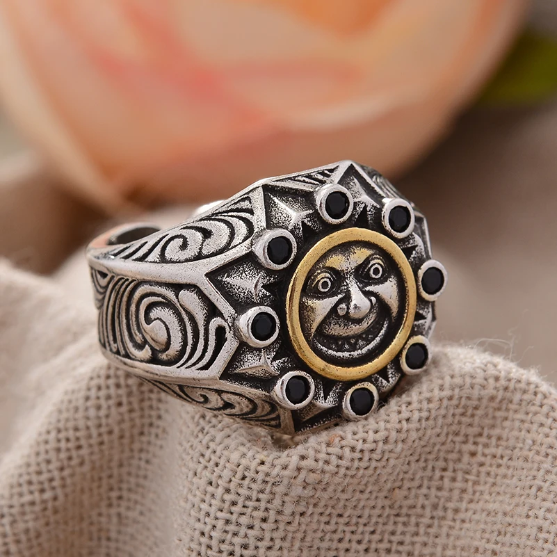 Persönlichkeit Retro Thai Silber Arthurk Zirkus der Hölle Clown Ring Schmuck für Mann Party Zubehör Geschenke
