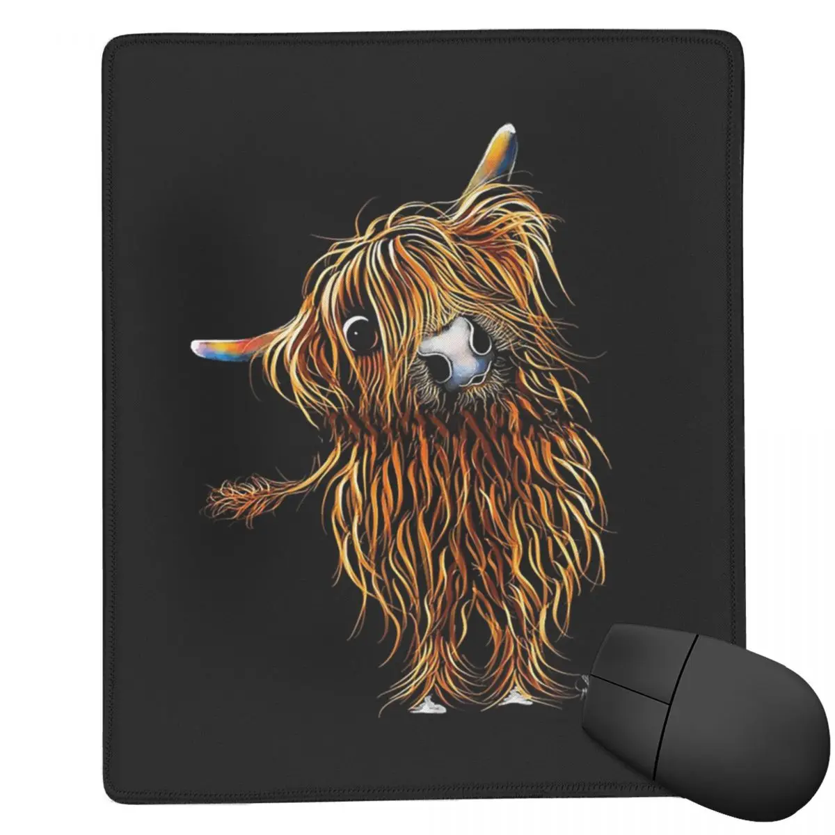 

Highland Cow Print 7x9 in 22x18 cm Mouse Pad Computer Keyboard Mouse Mat Gaming PC Laptop Desk Mat