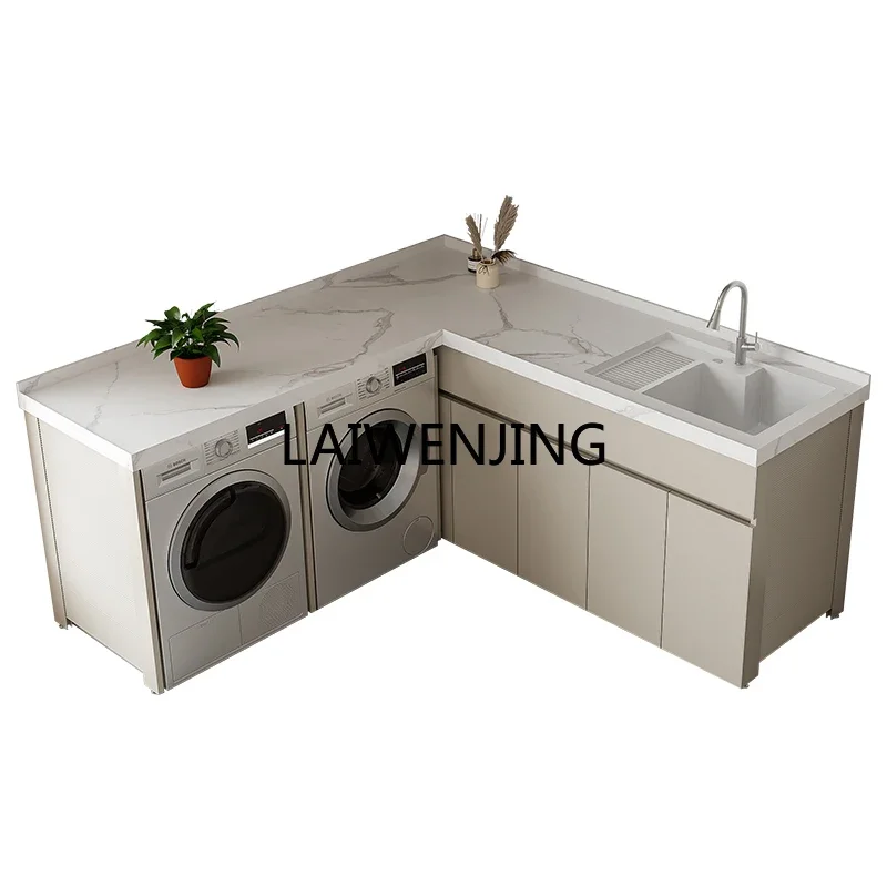 LYN custom courtyard corner laundry cabinet space aluminum washing machine dryer combination