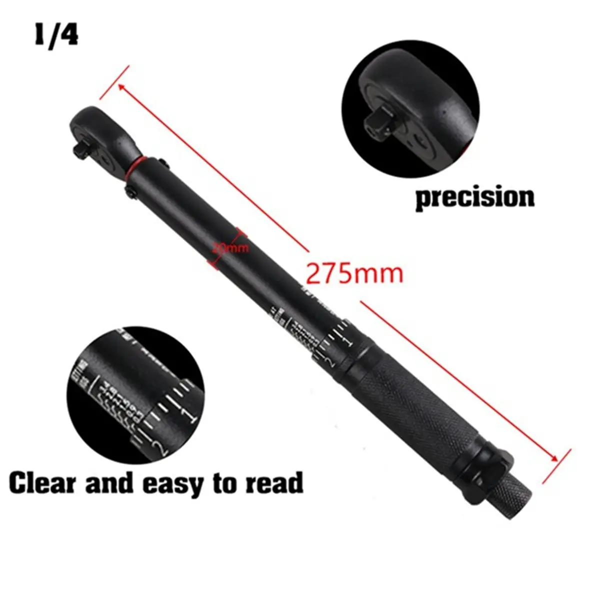 【BAAQ】 Torque Wrench 3-33N.M 1/4'' Square Drive Preset Bicycle Torques Key Two-Way Ratchet Car Bike Automotive Hand Tools