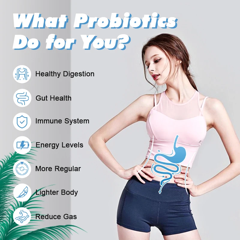 300 Billion Probiotics Supplement with Digestive Enzymes To Improve Intestinal Digestion and Support Weight Loss and Burning Fat