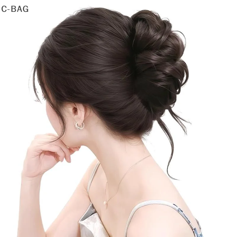Artículo de pelo de moño despeinado de imitación, extensión de Clip de garra, moño de floración largúrgica tipo Scrunchie, cola de caballo rizada