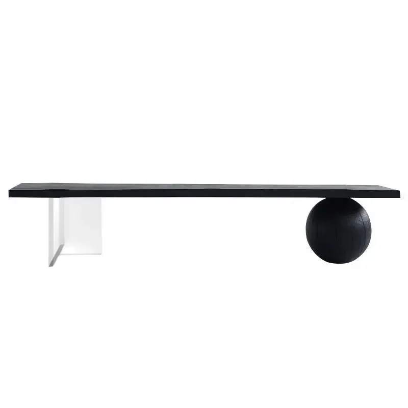 Carbonized black log irregular natural edge acrylic suspended tatami tea