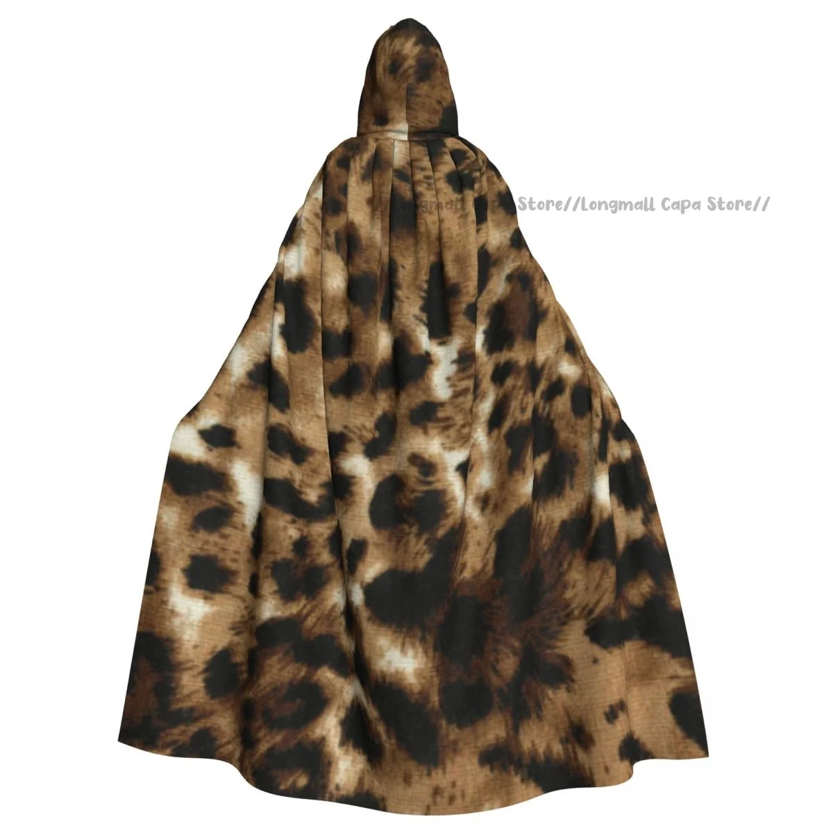 Witch Cloak Leopard Background Halloween Cosplay Costume Unisex Adult Cloak Retro Ages Cape