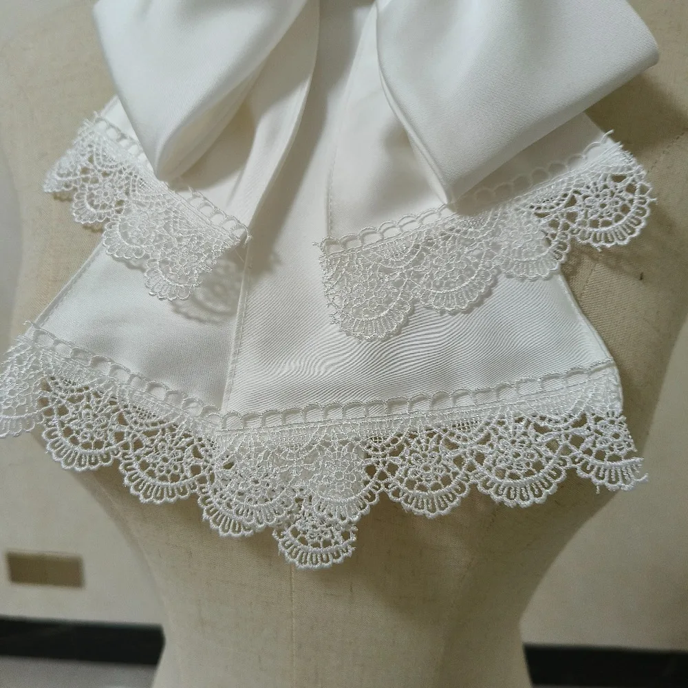 Doce lolita jabot colar lindo laço gótico renda destacável laço ouji acessórios cosplay