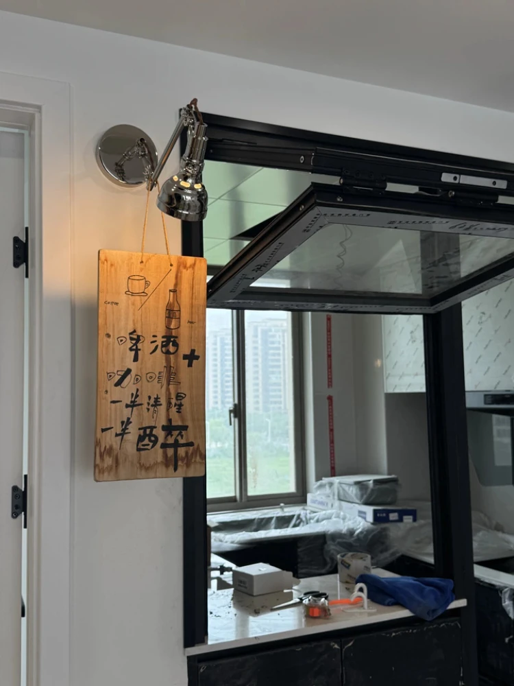 Industrial style retro long pole telescopic wall lamp, bedside bedroom, study, workbench, Bauhaus folding reading lamp