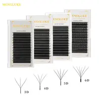 MENGLUKE W en forma de flor 2D 3D 4D 5D 6D 7D 8D floración automática ventiladores prefabricados extensiones de pestañas Natural yy pestañas individuales