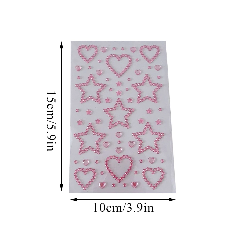 3D Star Heart Acrylic Crystal Stickers Kids DIY Decoration Self Adhesive Jewel Crafts Sparkly Rhinestone Stickers Girls Gifts