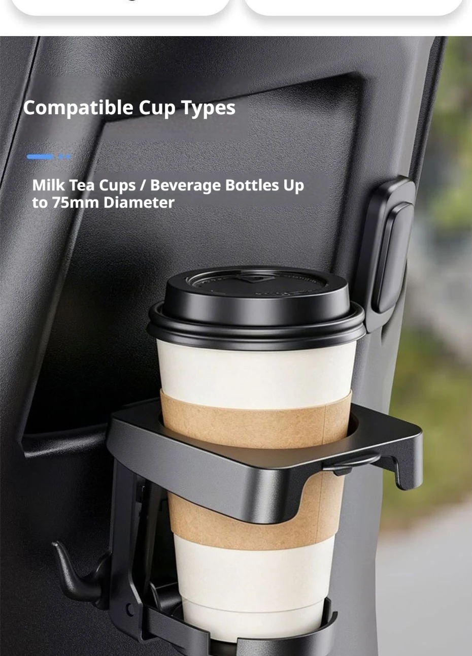 SEAMETAL Auto-Türbecherhalter, universelles Design mit Clip-Haken, Getränkehalter, Organizer, faltbarer Auto- und Motorrad-Wasserbecherhalter – Detail 5