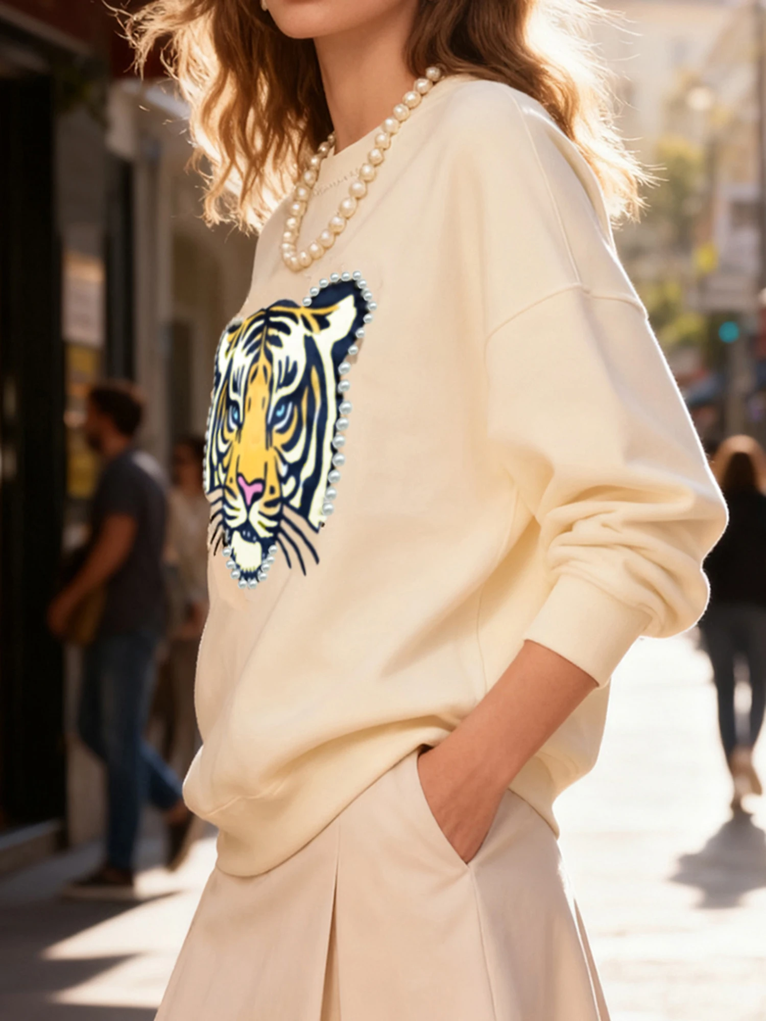 

Женский зимний вязаный свитер большого размера с леопардовым принтом и блестками, пуловер с длинными рукавами и круглым вырезом, повседневный топ