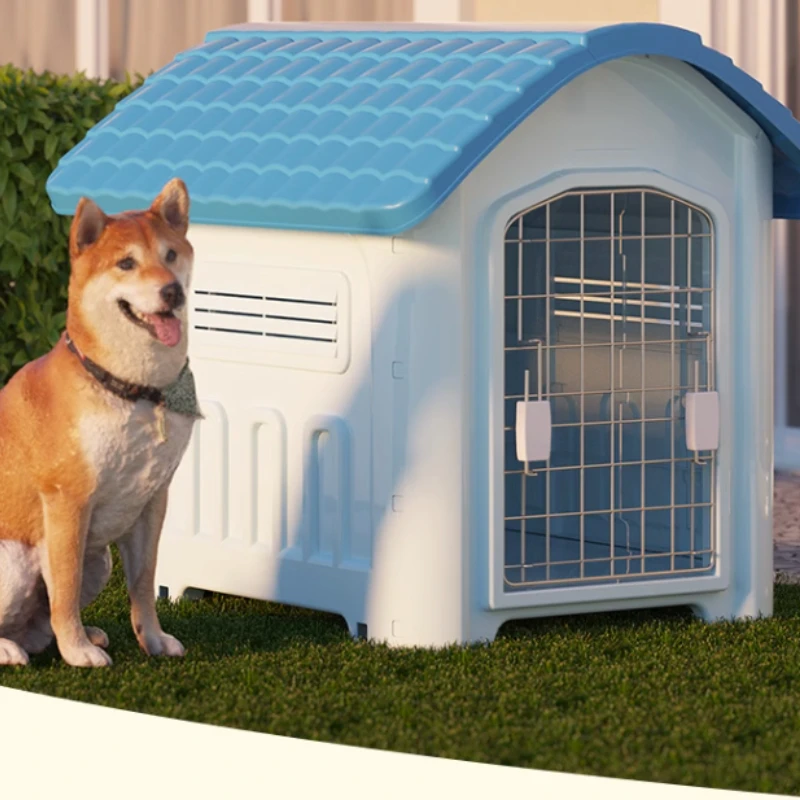 Outdoor Dog House Rain-Proof Dog Villa Border Collie Four Seasons Universal Medium Large Dog Dog House Outdoor Dog Cage Kennel